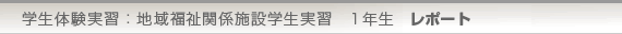 学生体験実習　地域福祉関係施設学生実習2006 レポート