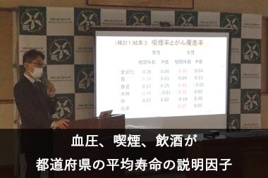 血圧、喫煙、飲酒が都道府県の平均寿命の説明因子