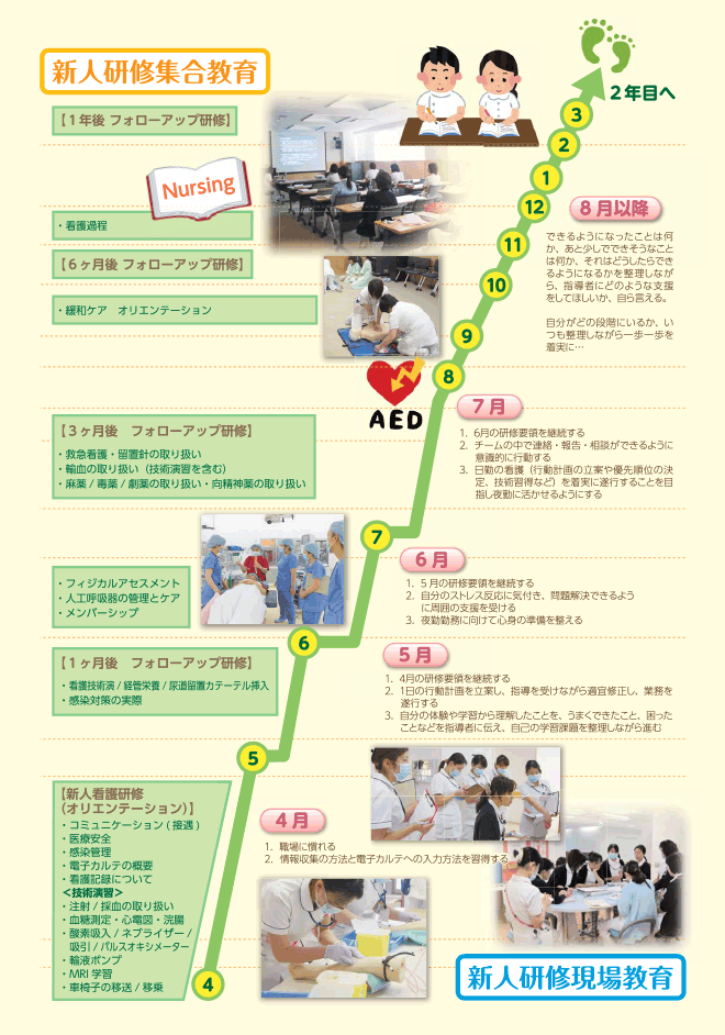新人研修集合教育・現場教育イメージ